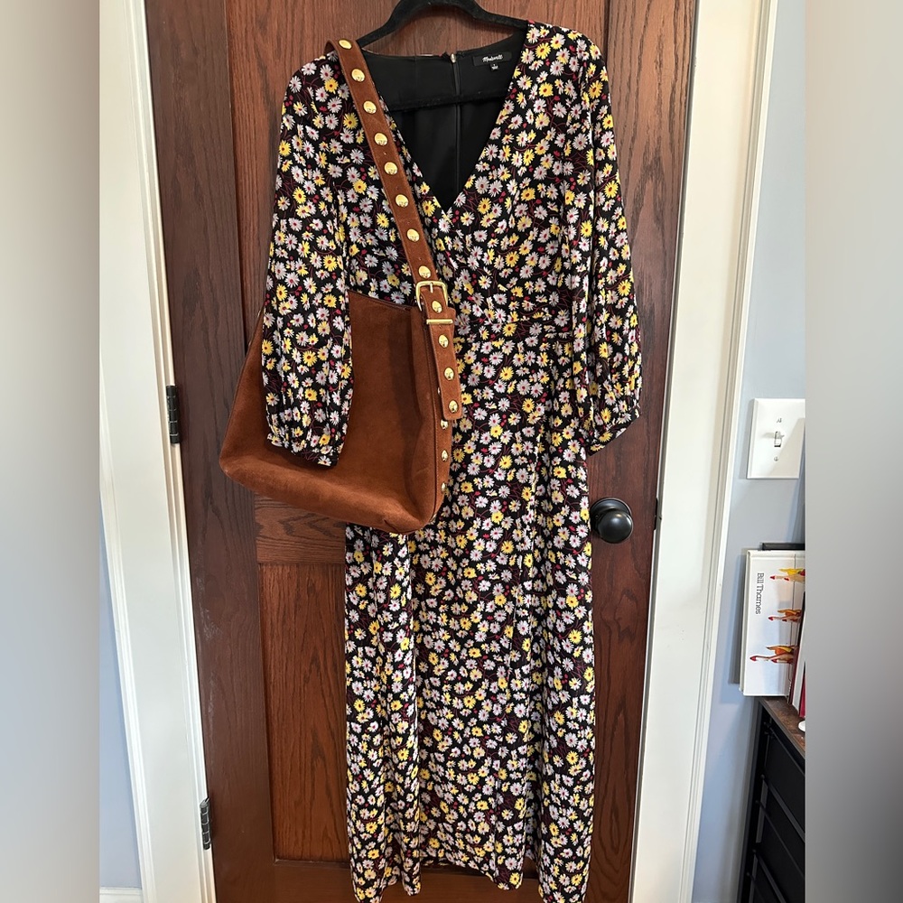 Madewell Black Maxi Dress with Yellow & White on Daisies